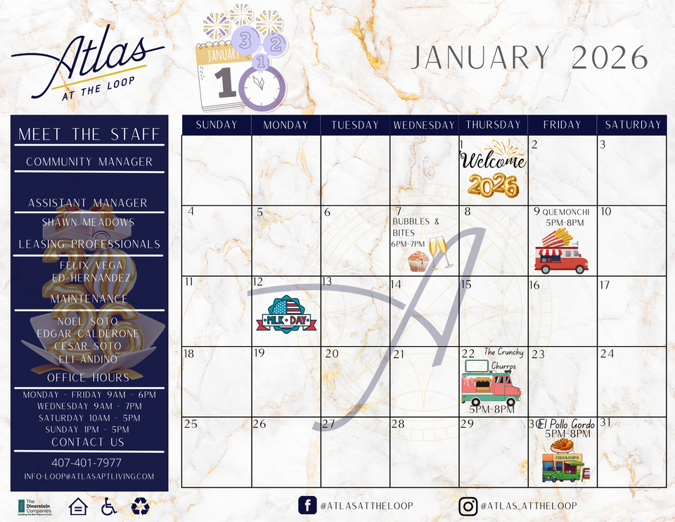 January Event Calendar